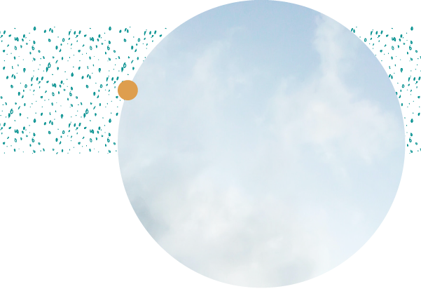 Ciel bleu avec nuages très légers et ajouts graphiques du logotype d'Amélie Belgrand